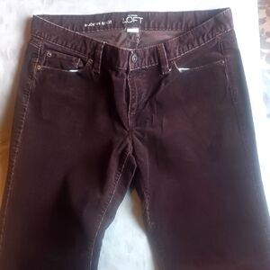Ann Taylor LOFT Modern Boot Brown Corduroy Jeans Size 10
